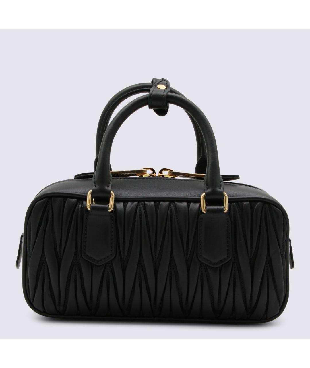 MIU MIU Черная кожаная сумка тоут, фото 3