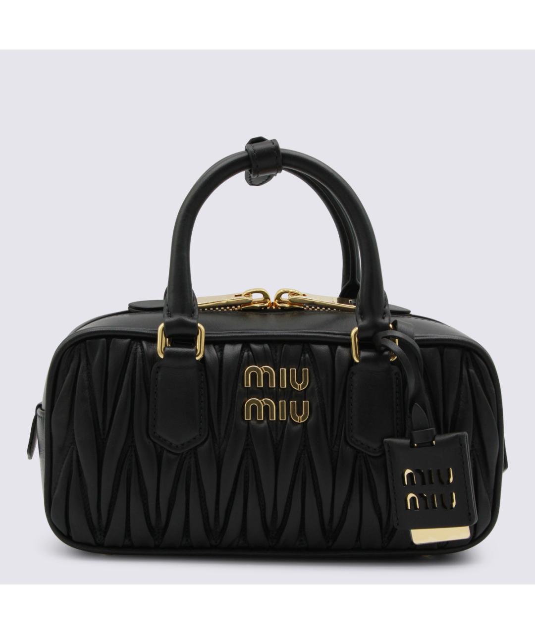 MIU MIU Черная кожаная сумка тоут, фото 5