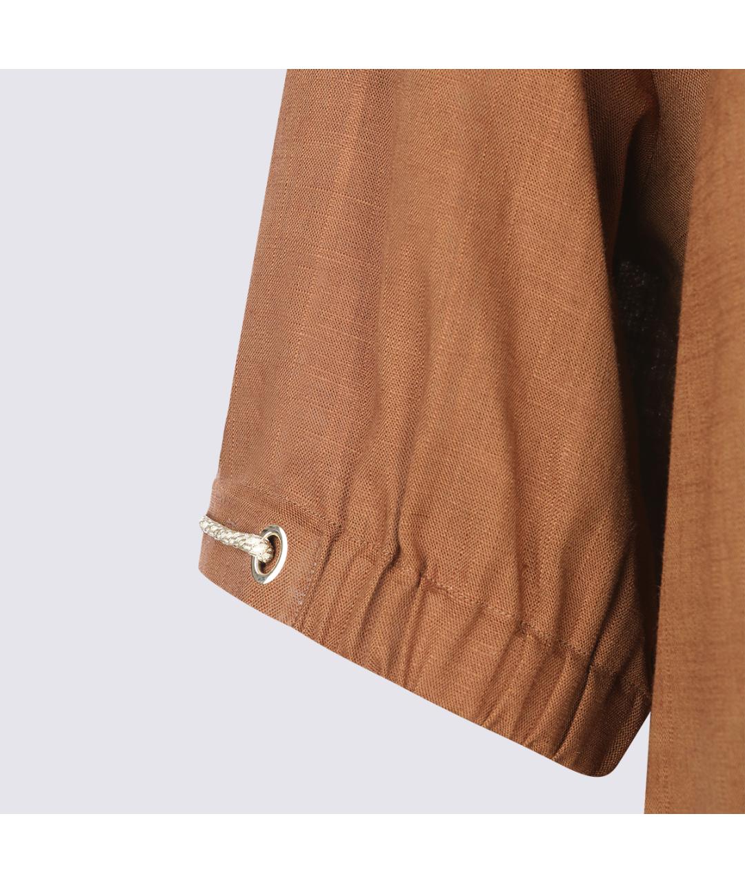 HERNO Коричневая вискозная рубашка, фото 4