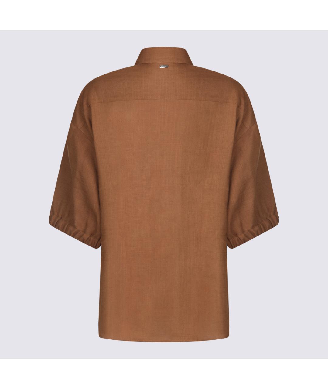 HERNO Коричневая вискозная рубашка, фото 2