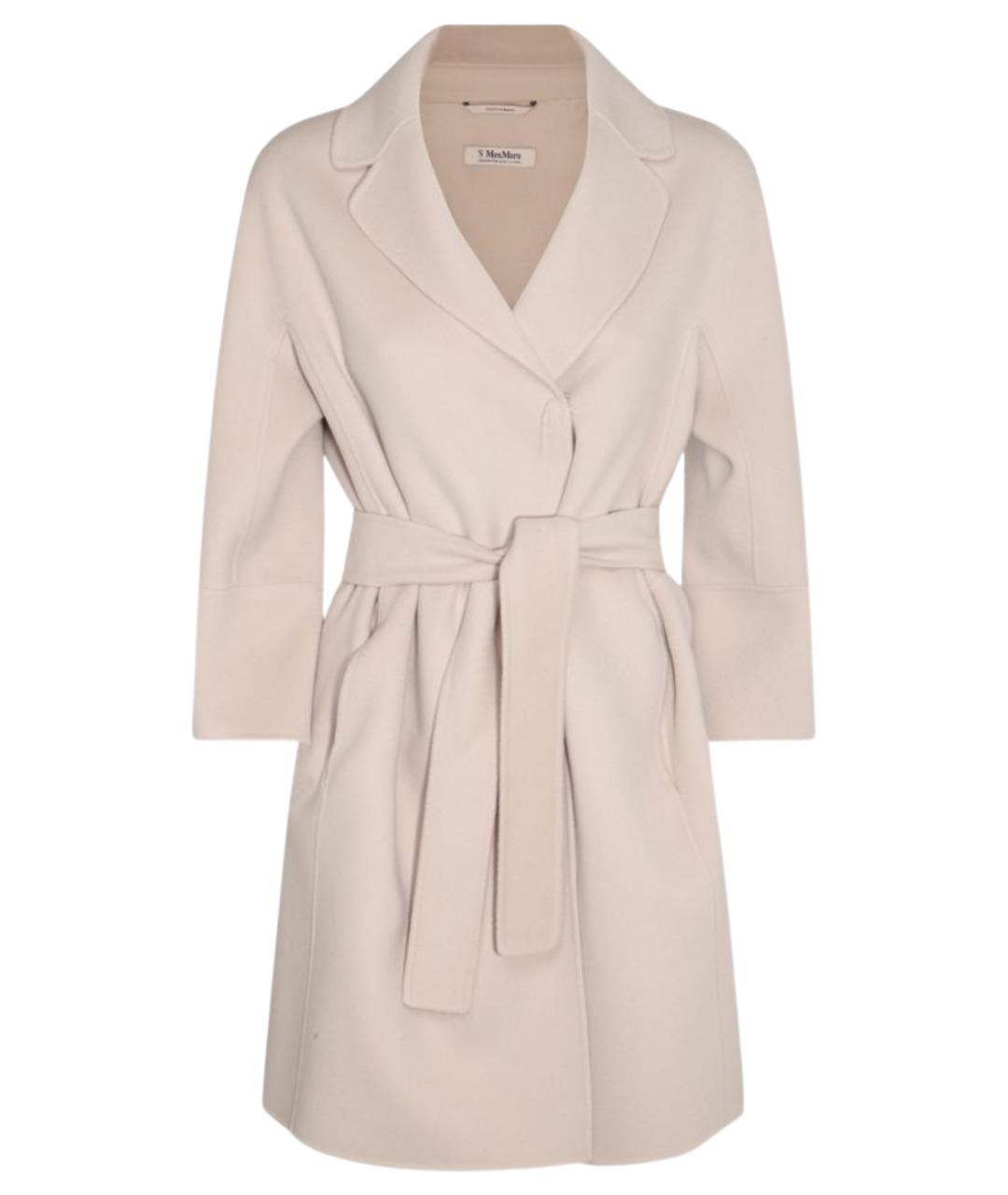 'S MAX MARA Белое кашемировое пальто, фото 1