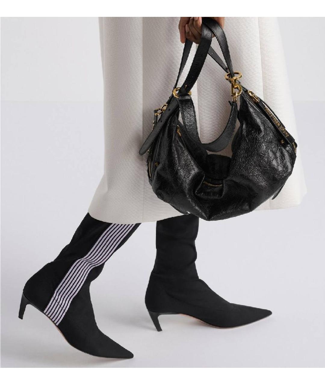 CHRISTIAN DIOR Черная кожаная сумка через плечо, фото 2