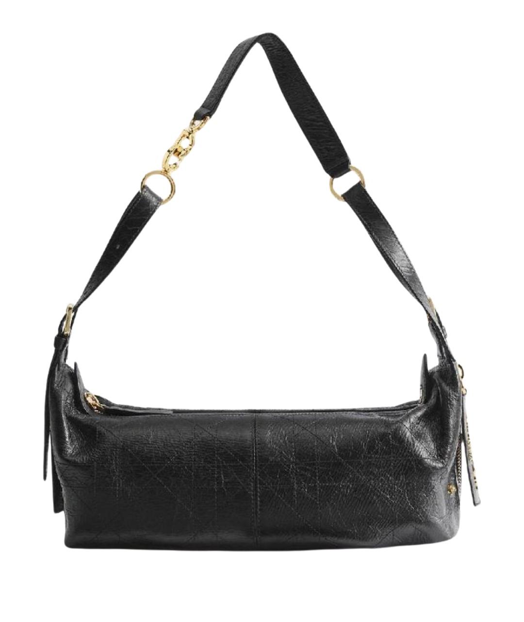CHRISTIAN DIOR Черная кожаная сумка через плечо, фото 1