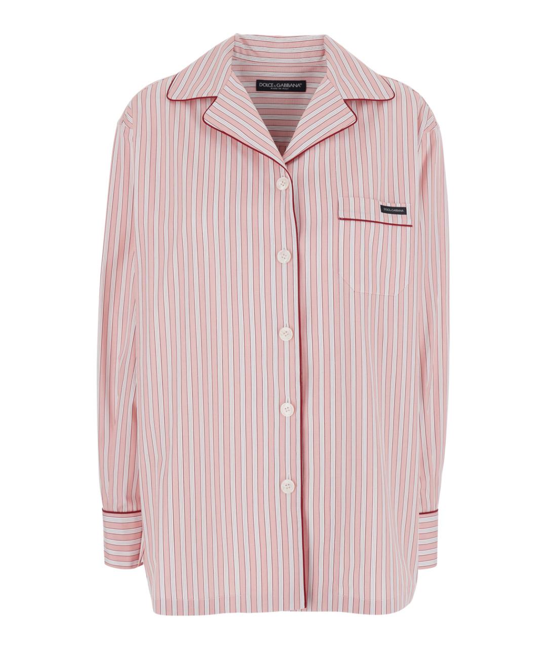 DOLCE&GABBANA Розовая хлопковая рубашка, фото 1