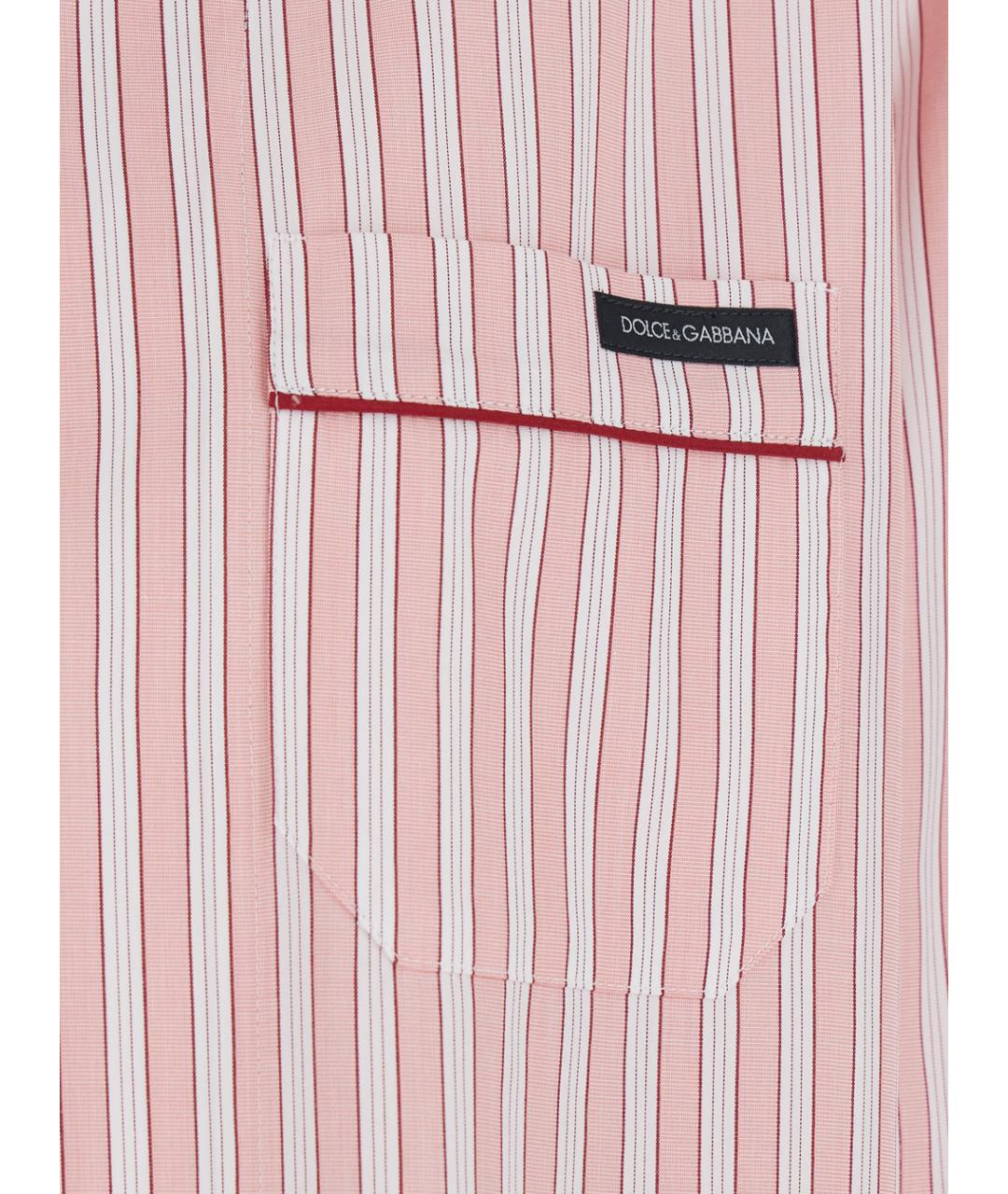 DOLCE&GABBANA Розовая хлопковая рубашка, фото 3