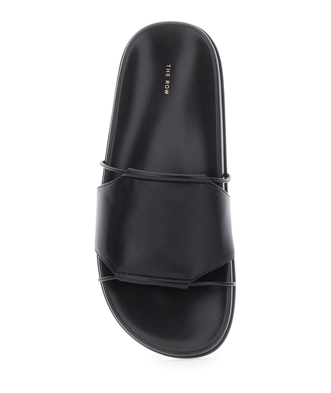 THE ROW Черные кожаные шлепанцы, фото 4