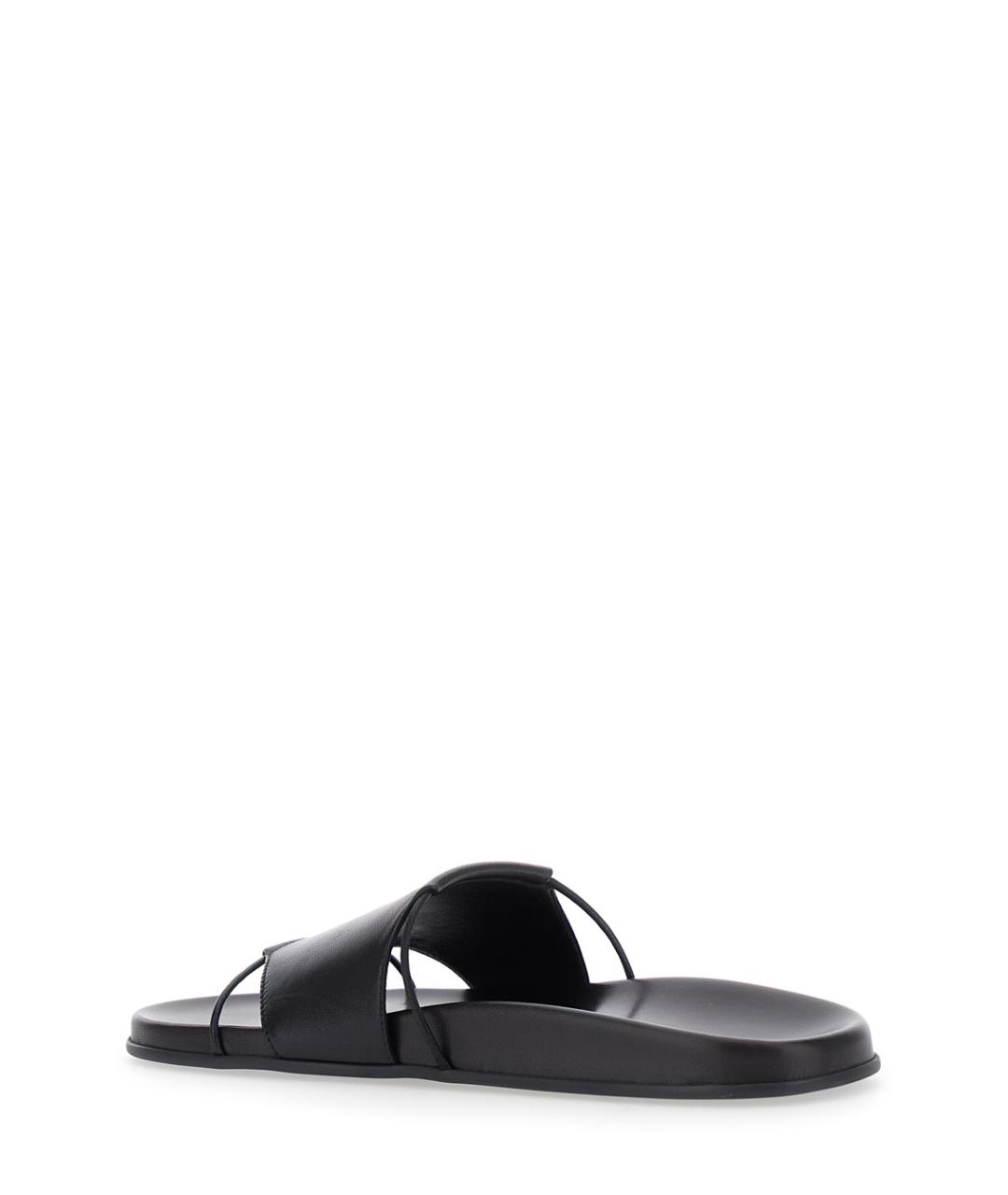 THE ROW Черные кожаные шлепанцы, фото 3