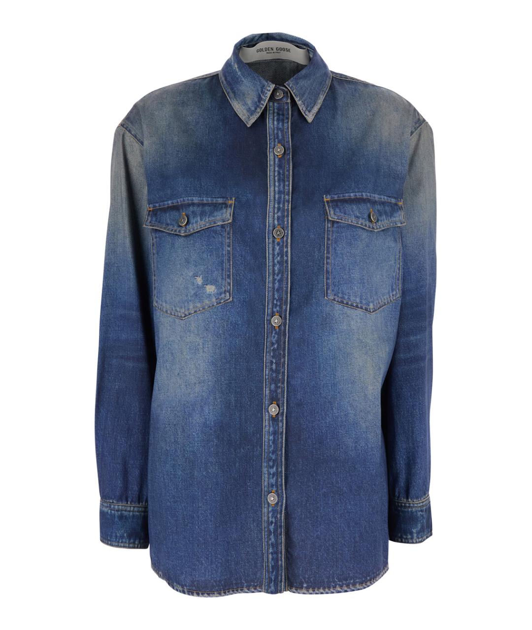 GOLDEN GOOSE DELUXE BRAND Синяя полиэстеровая рубашка, фото 1