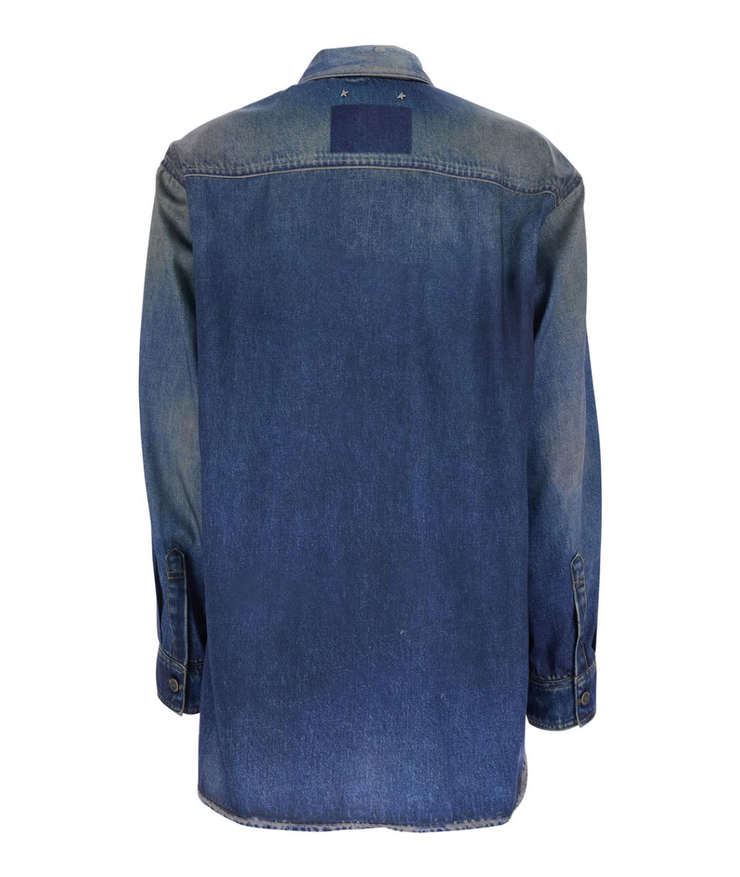 GOLDEN GOOSE DELUXE BRAND Синяя полиэстеровая рубашка, фото 2