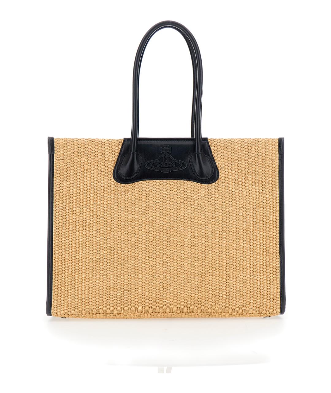 VIVIENNE WESTWOOD Бежевая пелетеная сумка тоут, фото 1