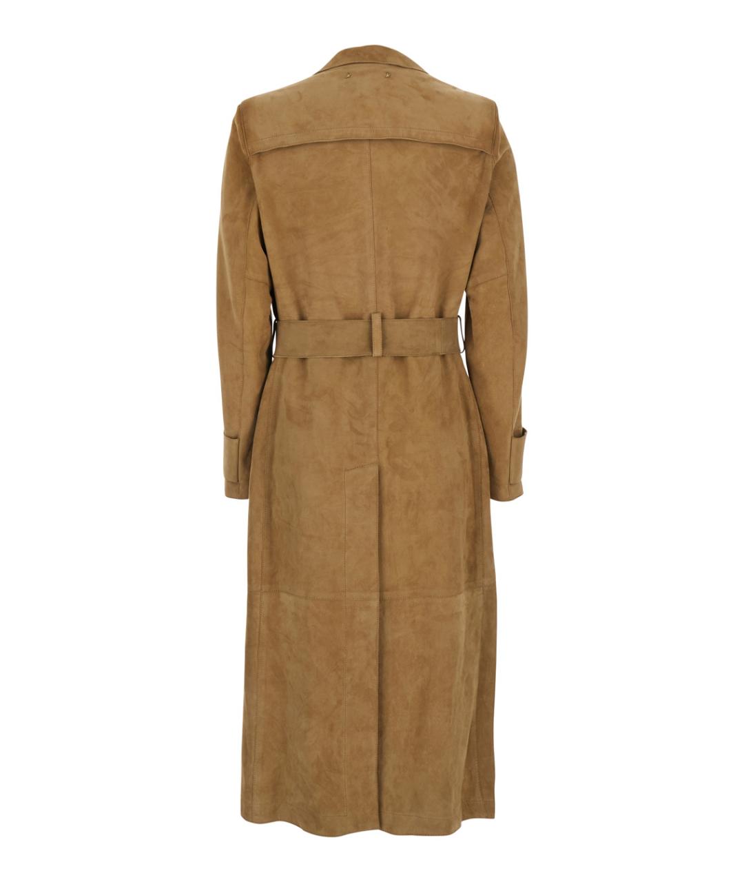 GOLDEN GOOSE DELUXE BRAND Коричневый кожаный тренч/плащ, фото 2