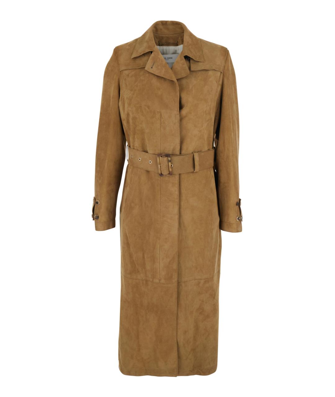 GOLDEN GOOSE DELUXE BRAND Коричневый кожаный тренч/плащ, фото 1