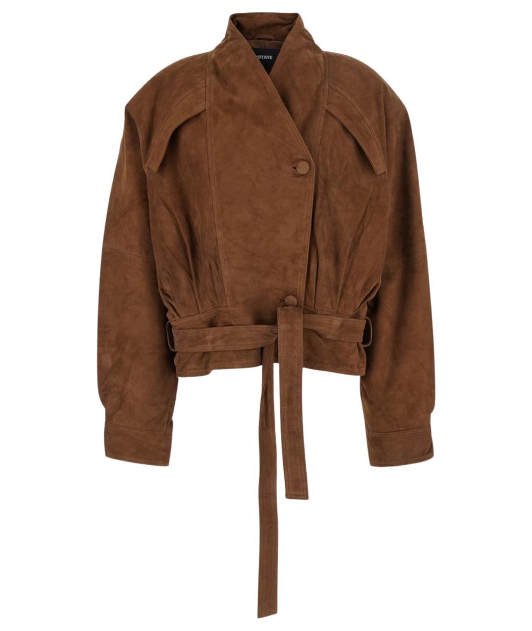 ROTATE Коричневая замшевая куртка, фото 1