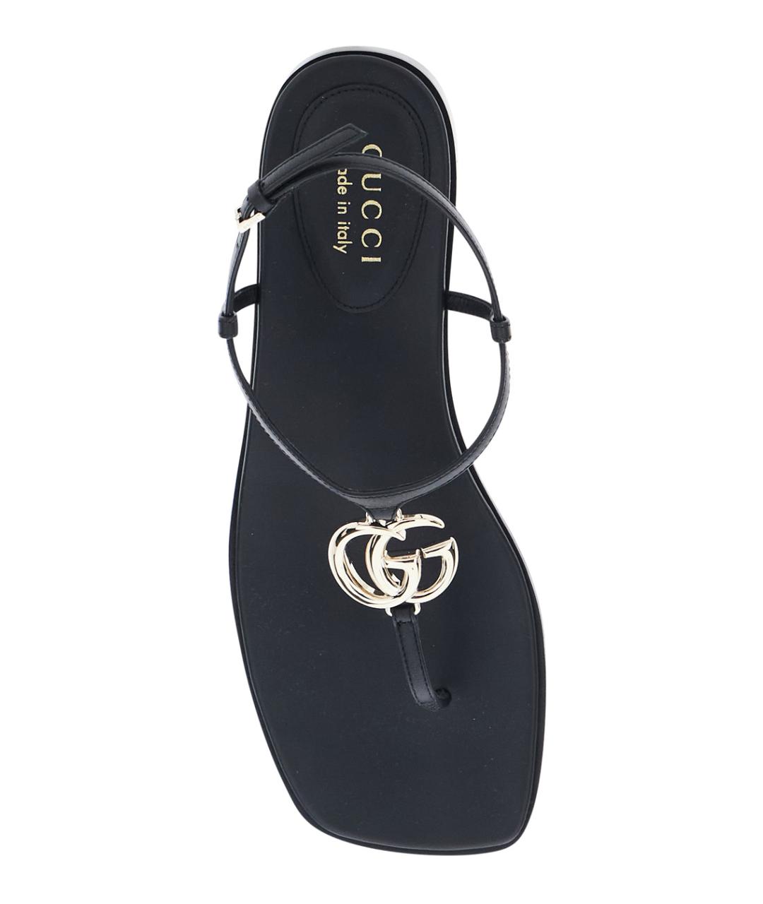 GUCCI Черные кожаные сандалии, фото 4