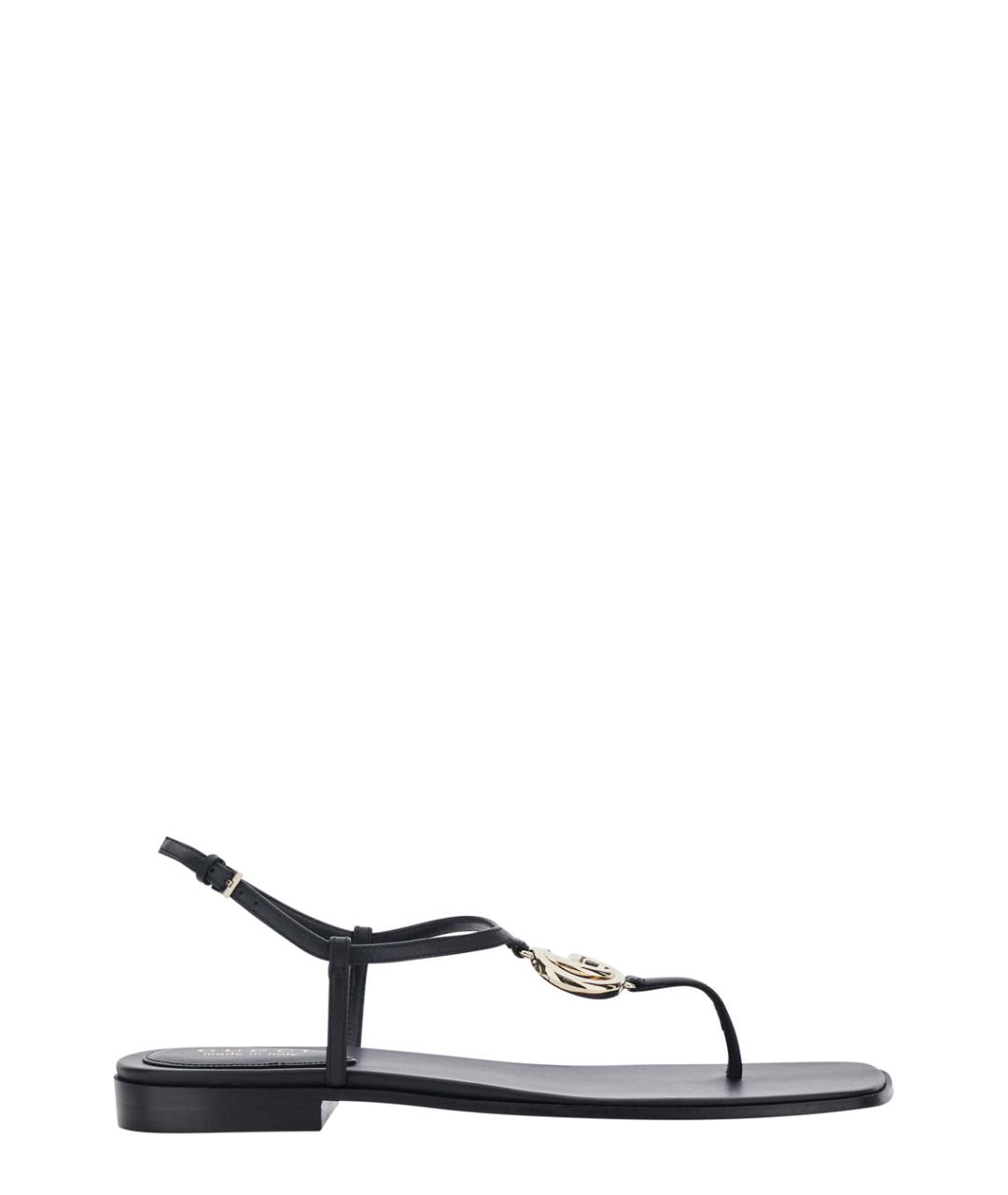 GUCCI Черные кожаные сандалии, фото 1