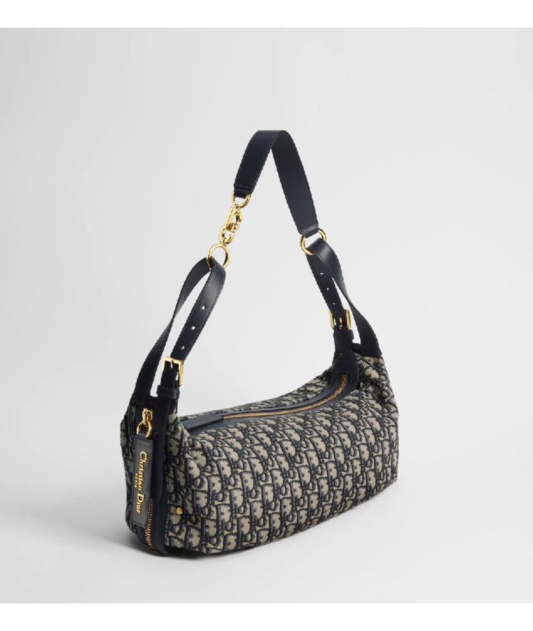 CHRISTIAN DIOR Синяя тканевая сумка через плечо, фото 3