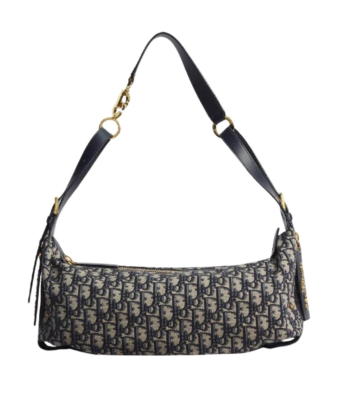 CHRISTIAN DIOR Синяя тканевая сумка через плечо, фото 1