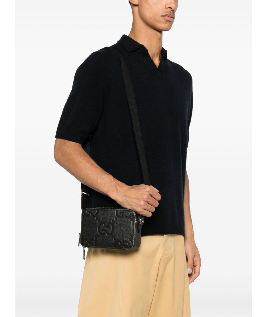 GUCCI Черная кожаная сумка на плечо, фото 5