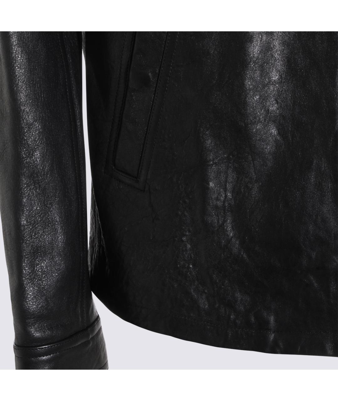 RICK OWENS Черная кожаная куртка, фото 4