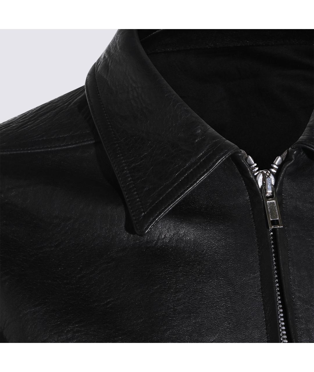 RICK OWENS Черная кожаная куртка, фото 3