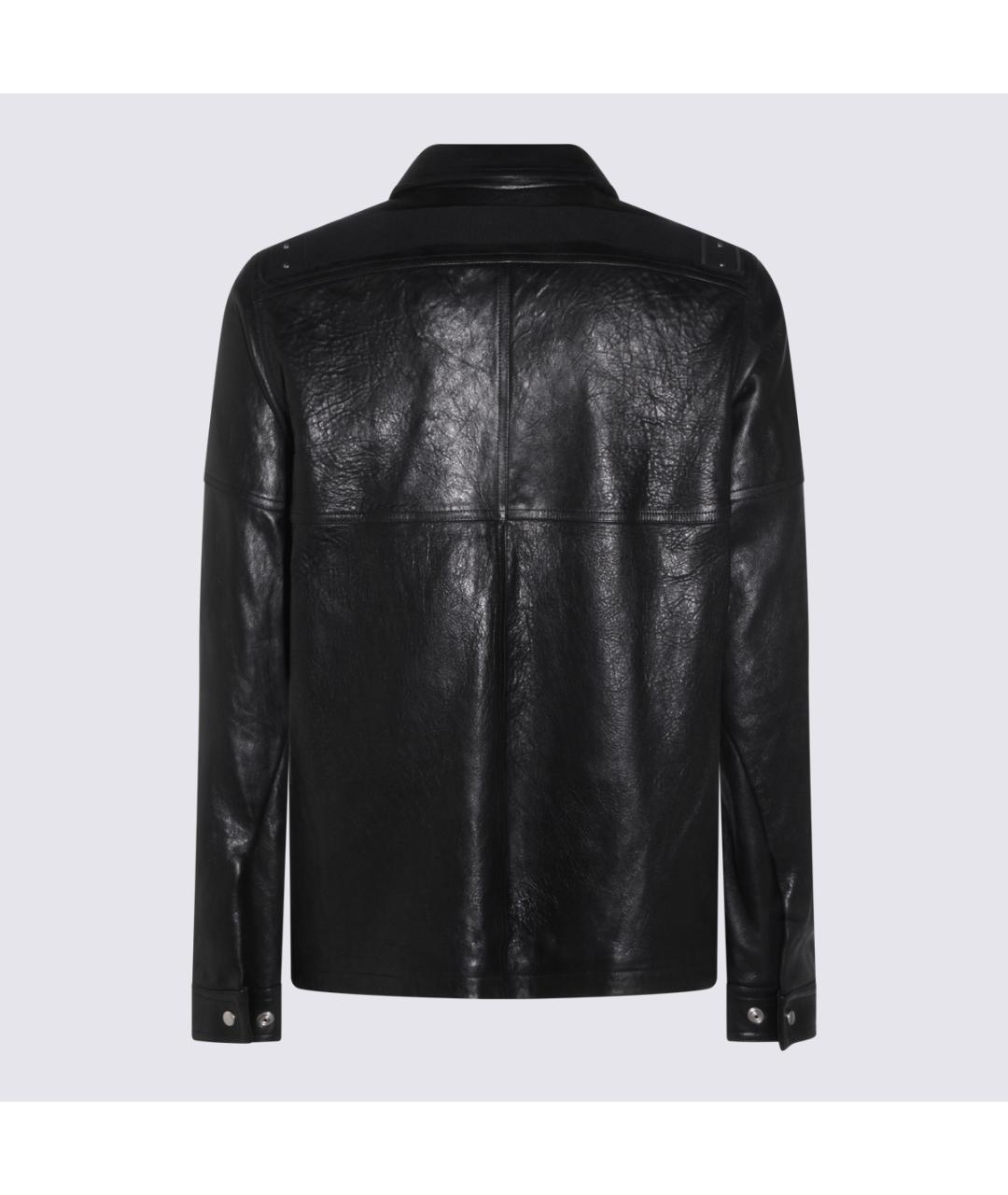 RICK OWENS Черная кожаная куртка, фото 2