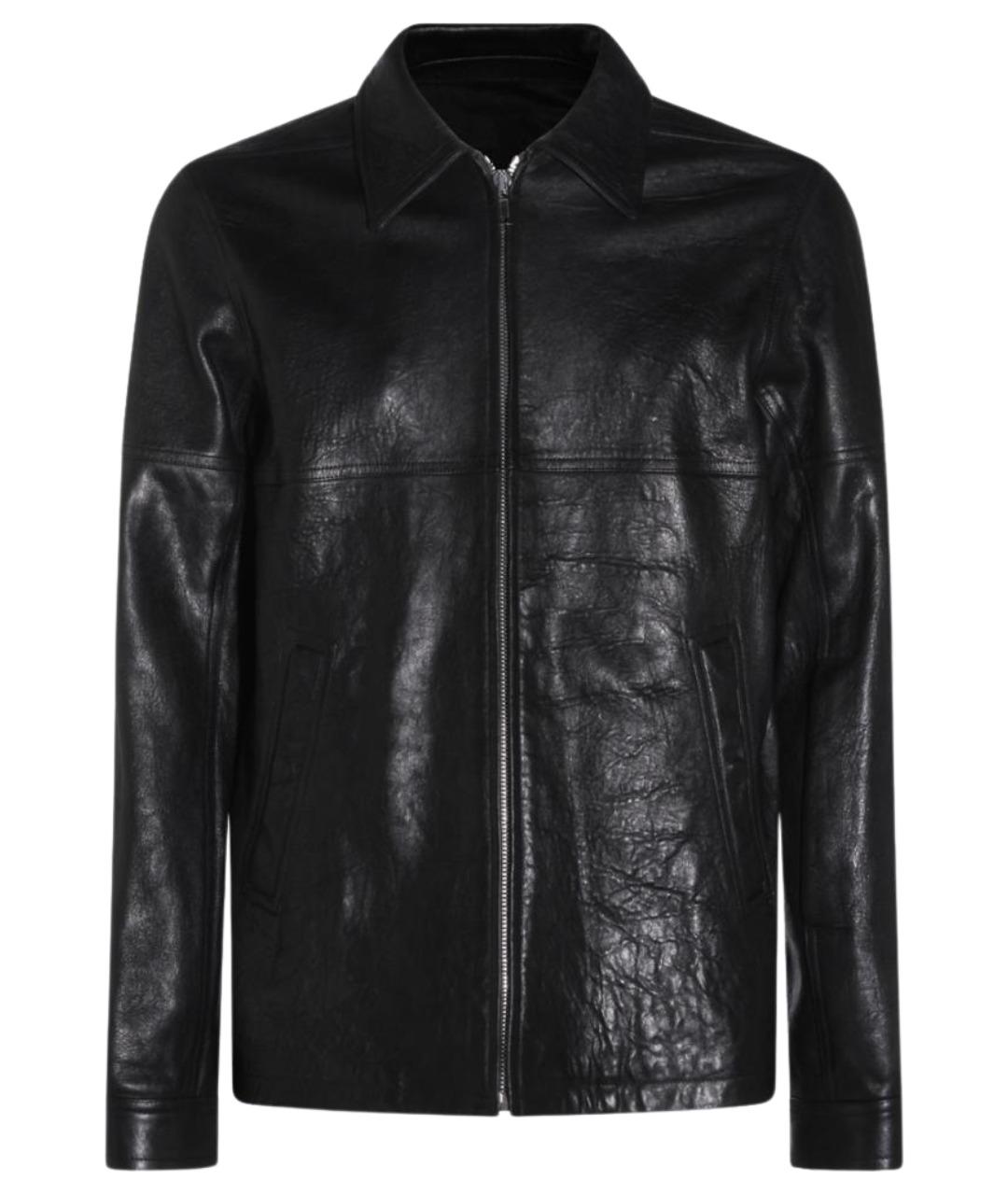 RICK OWENS Черная кожаная куртка, фото 1