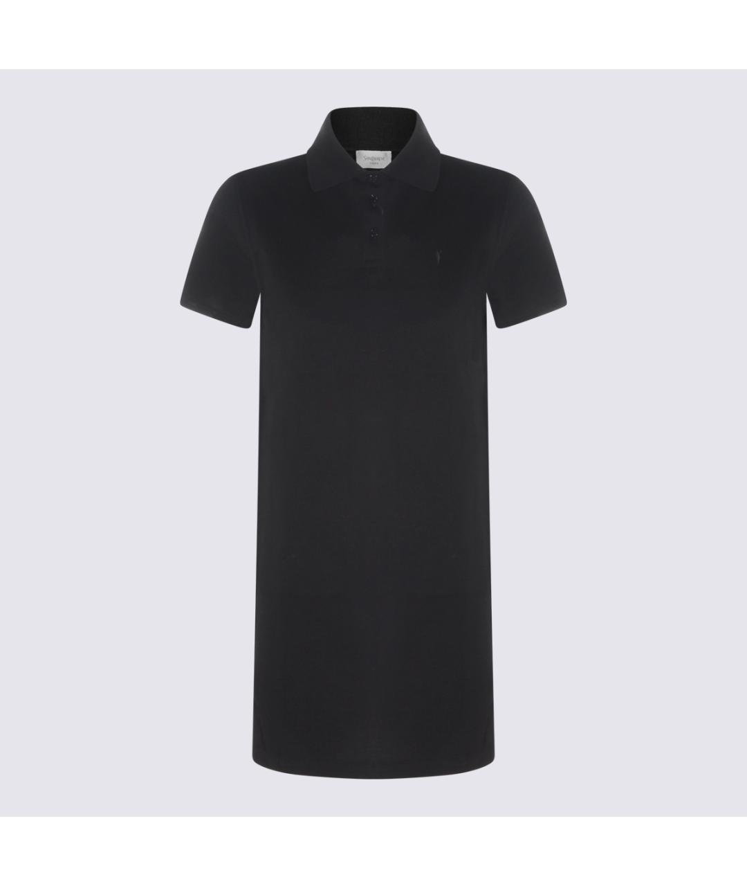 SAINT LAURENT Черное хлопковое повседневное платье, фото 5