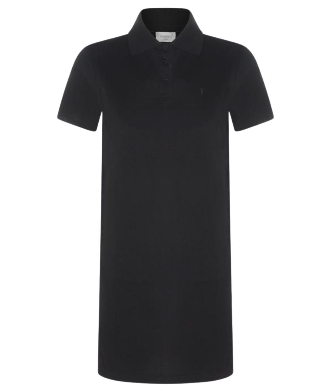 SAINT LAURENT Черное хлопковое повседневное платье, фото 1
