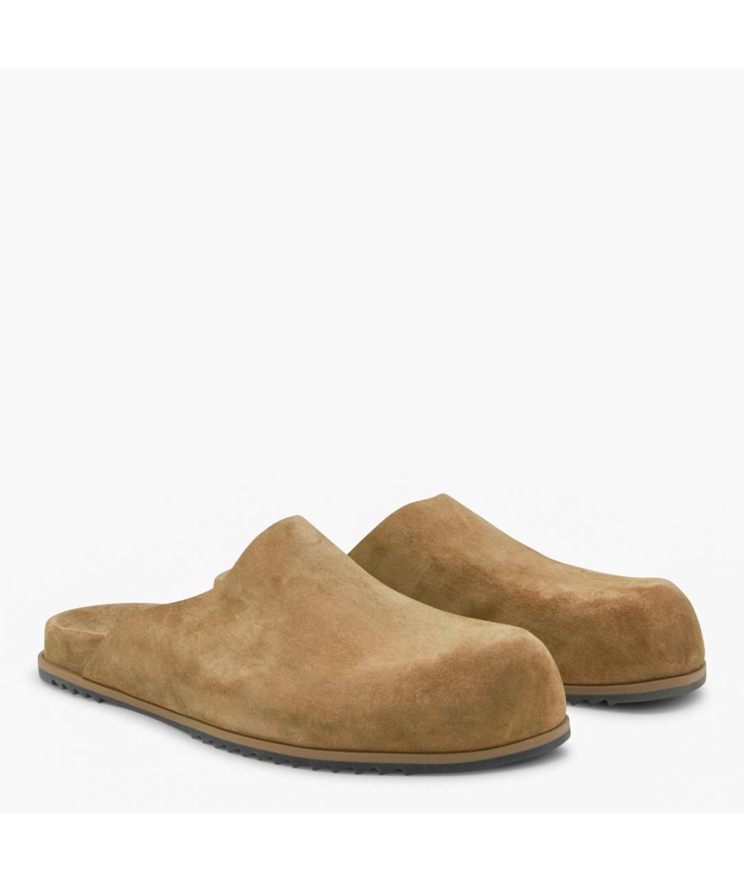 RICK OWENS Коричневые замшевые шлепанцы, фото 2