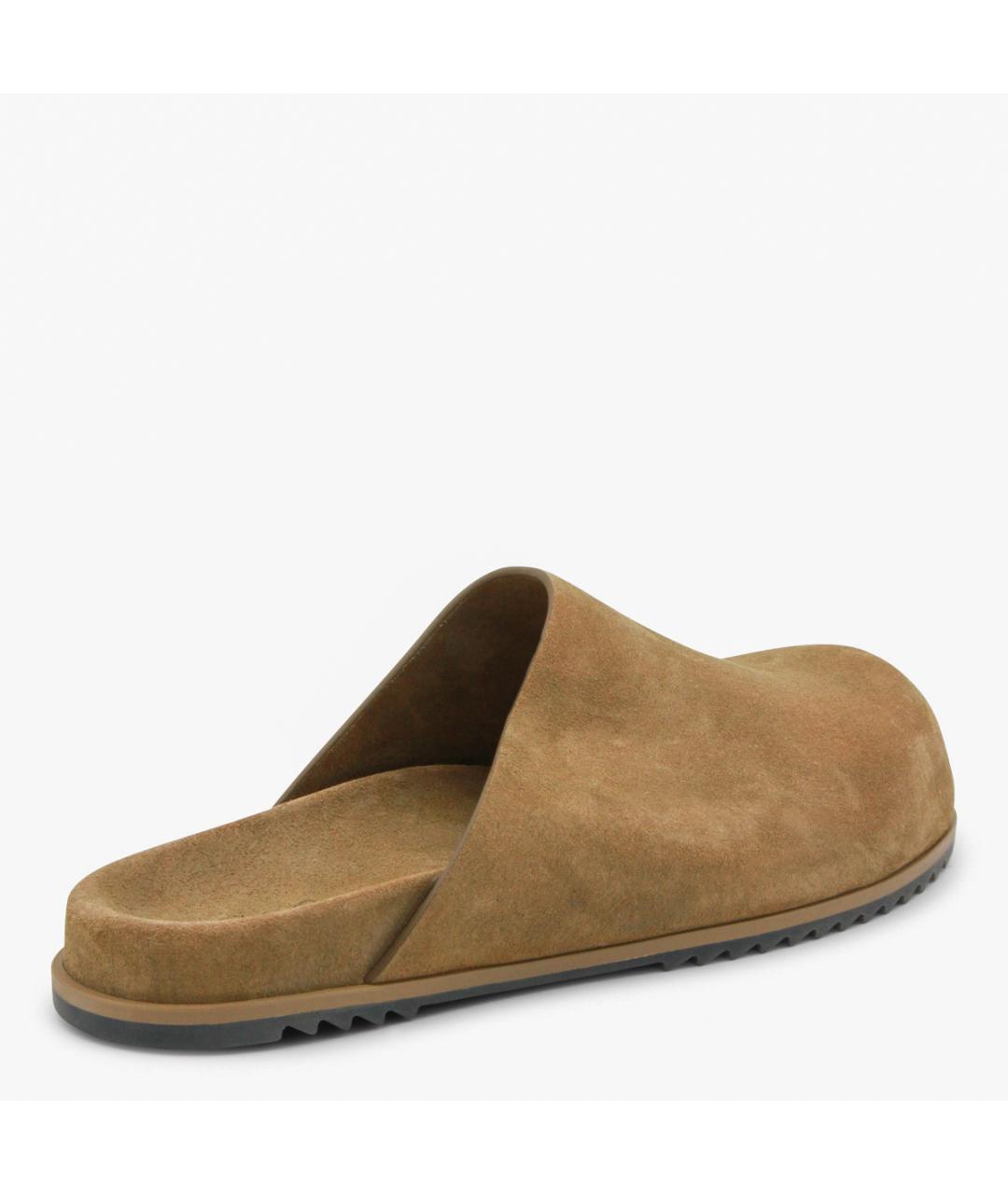 RICK OWENS Коричневые замшевые шлепанцы, фото 3