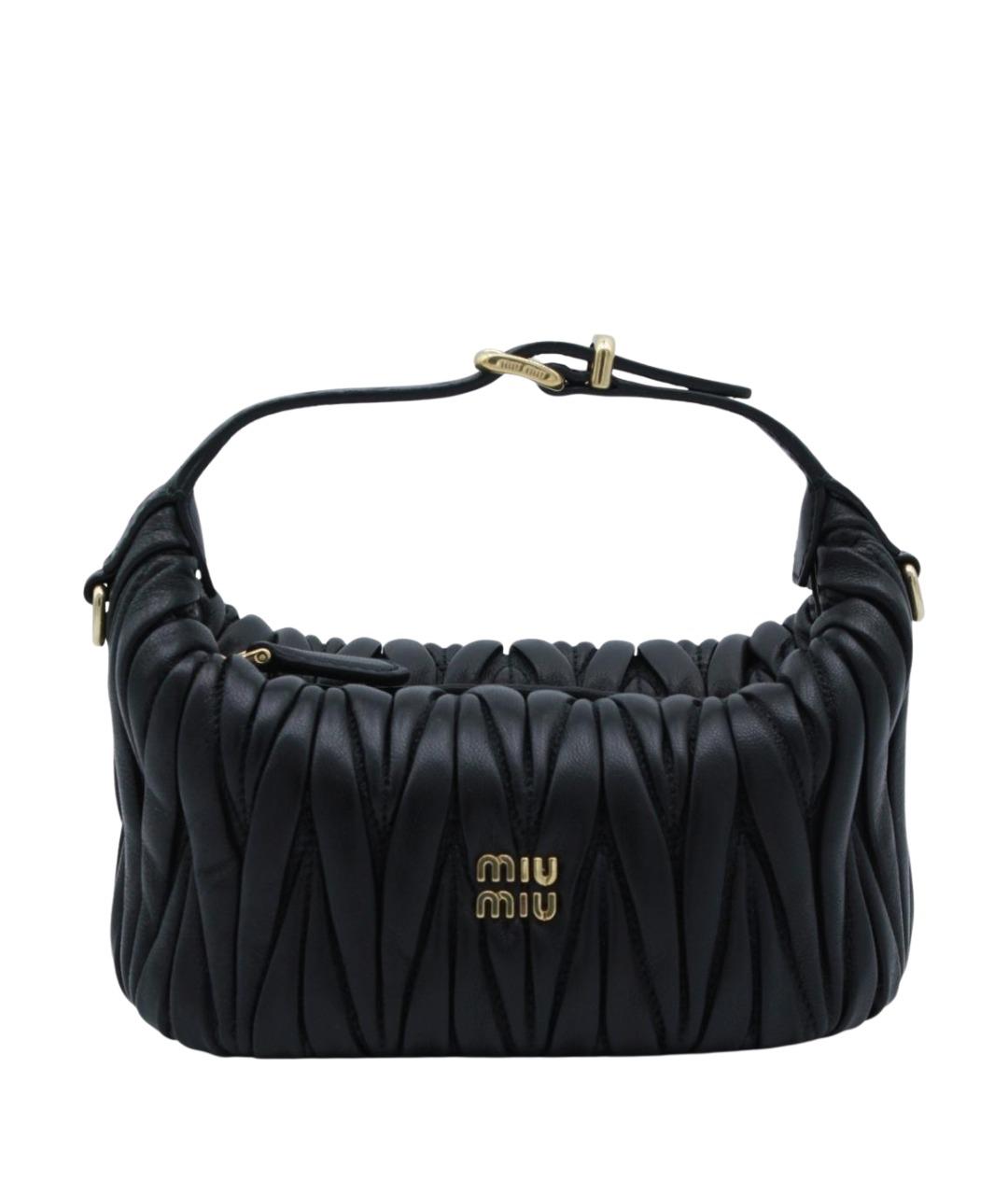 MIU MIU Черная кожаная сумка через плечо, фото 1