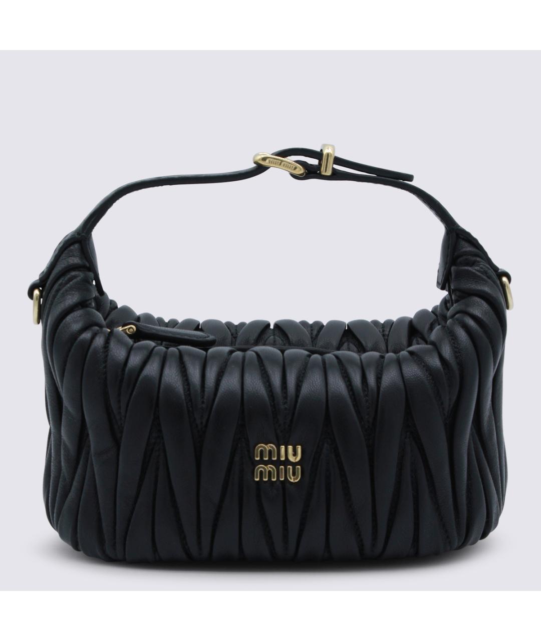 MIU MIU Черная кожаная сумка через плечо, фото 5