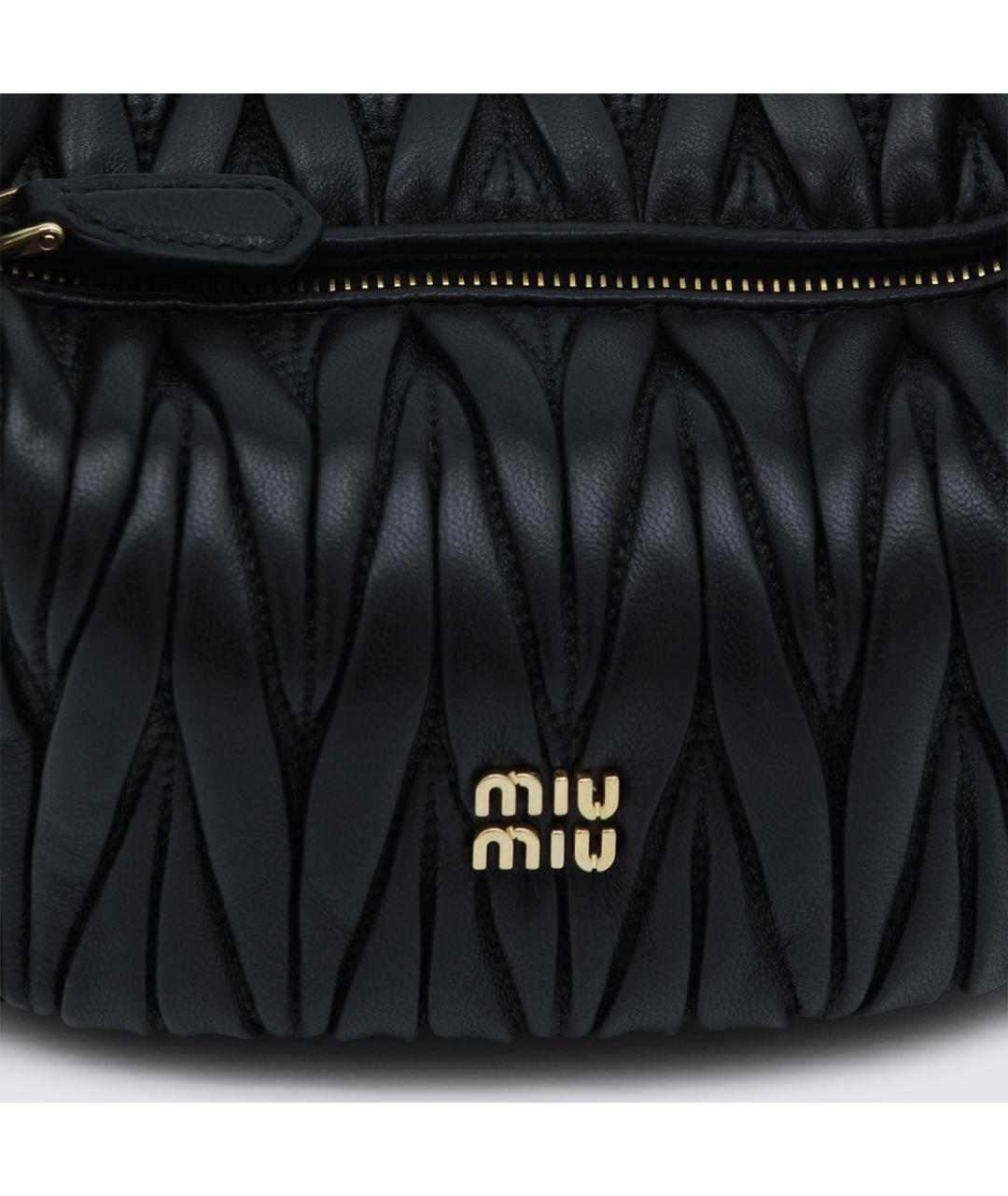 MIU MIU Черная кожаная сумка через плечо, фото 4