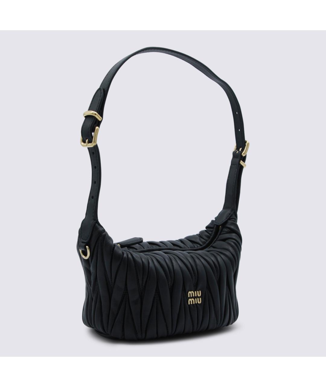 MIU MIU Черная кожаная сумка через плечо, фото 2