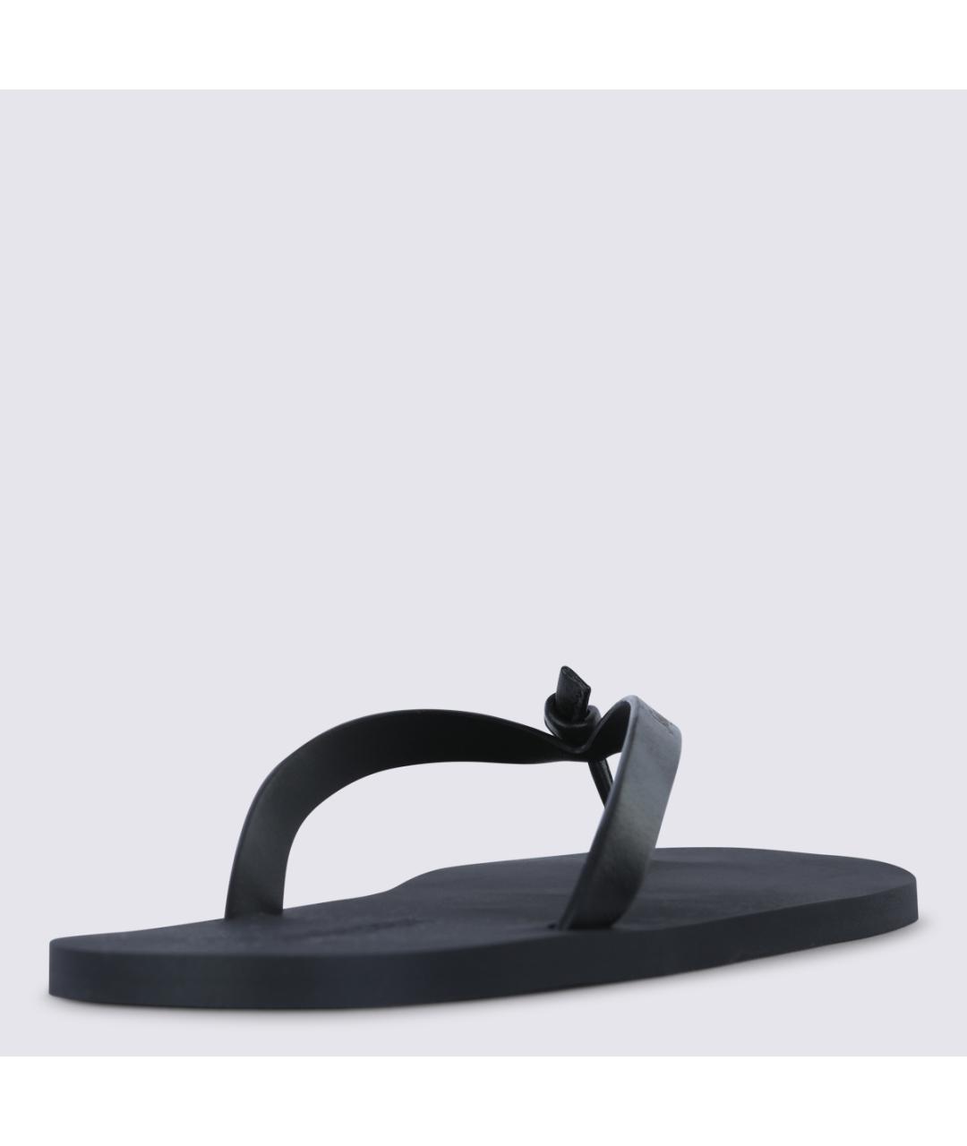 SAINT LAURENT Черные кожаные шлепанцы, фото 3