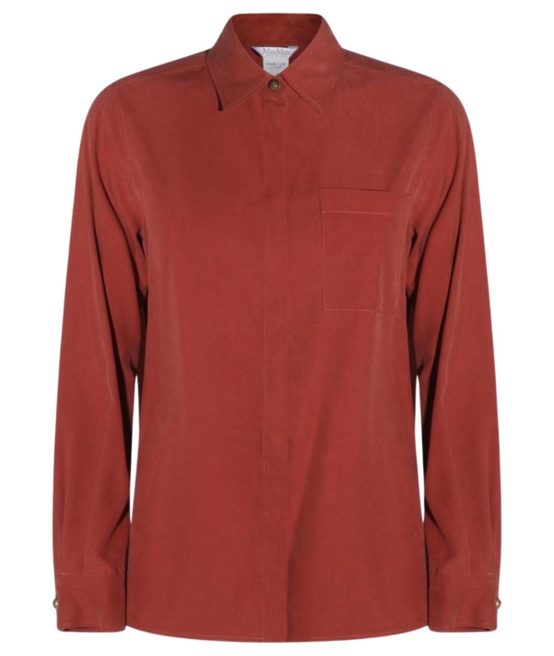 MAX MARA Красная шелковая рубашка, фото 1