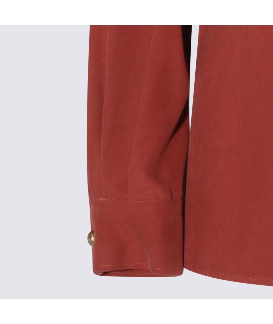 MAX MARA Красная шелковая рубашка, фото 4