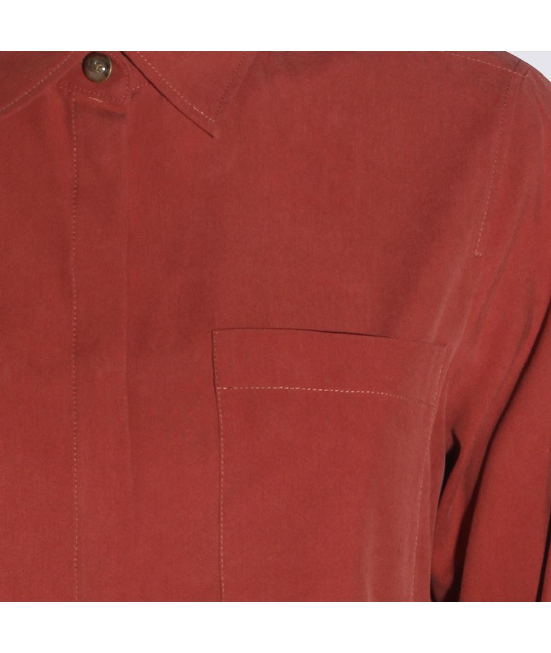 MAX MARA Красная шелковая рубашка, фото 3