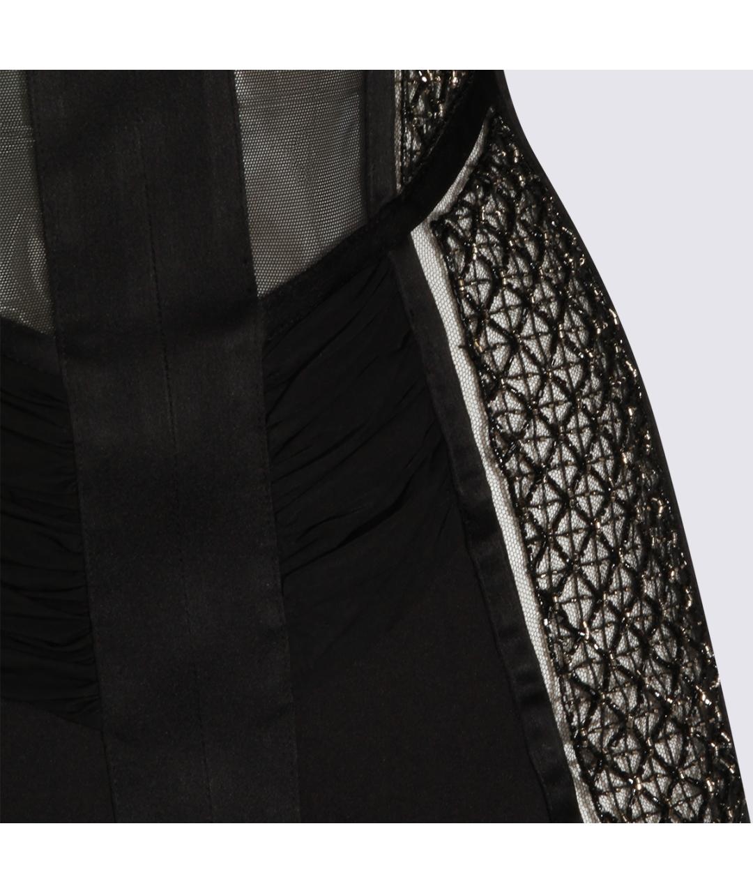 ELISABETTA FRANCHI Черное полиэстеровое вечернее платье, фото 4