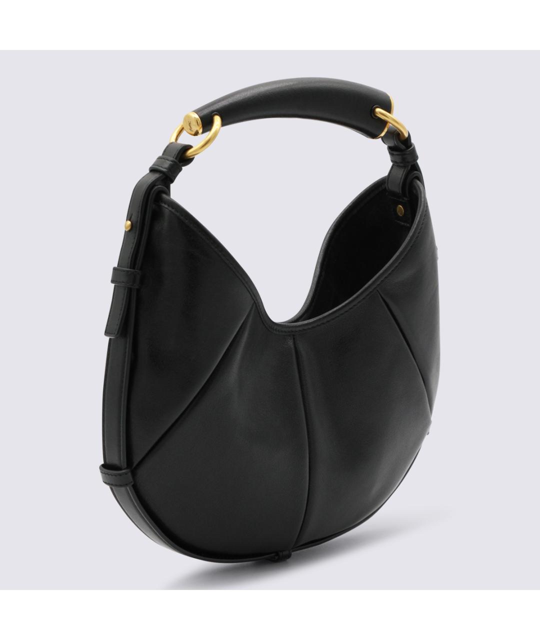 SAINT LAURENT Черная кожаная сумка через плечо, фото 2