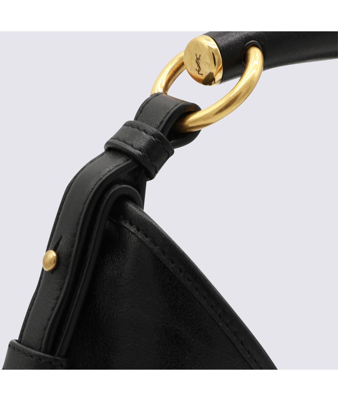 SAINT LAURENT Черная кожаная сумка через плечо, фото 4