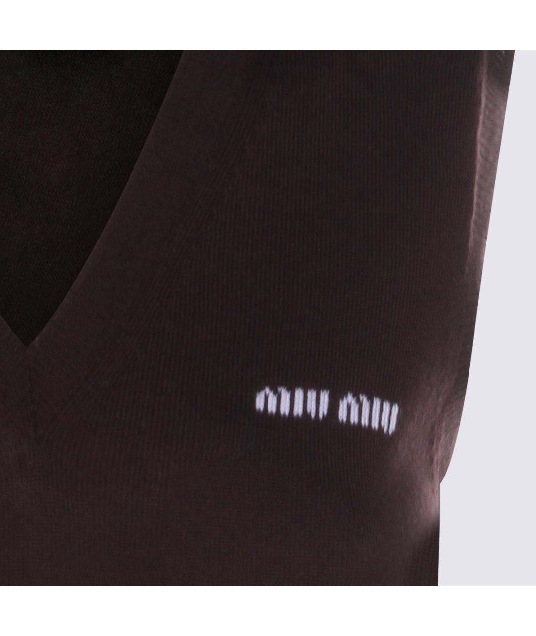 MIU MIU Коричневая шерстяная жилетка, фото 3