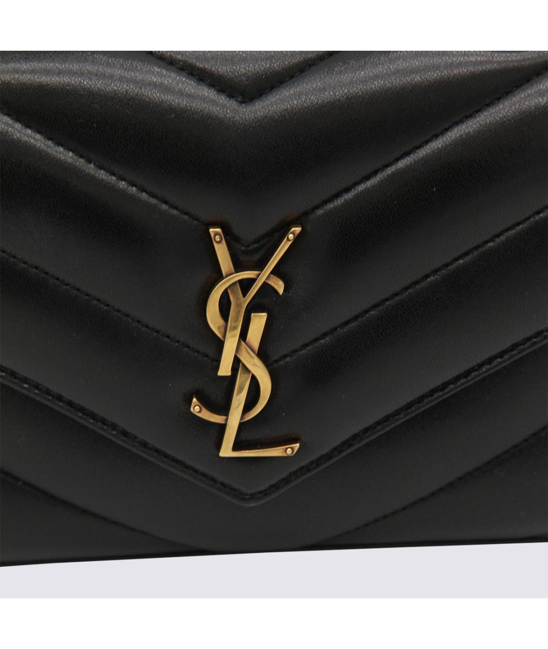 SAINT LAURENT Черная кожаная сумка через плечо, фото 4