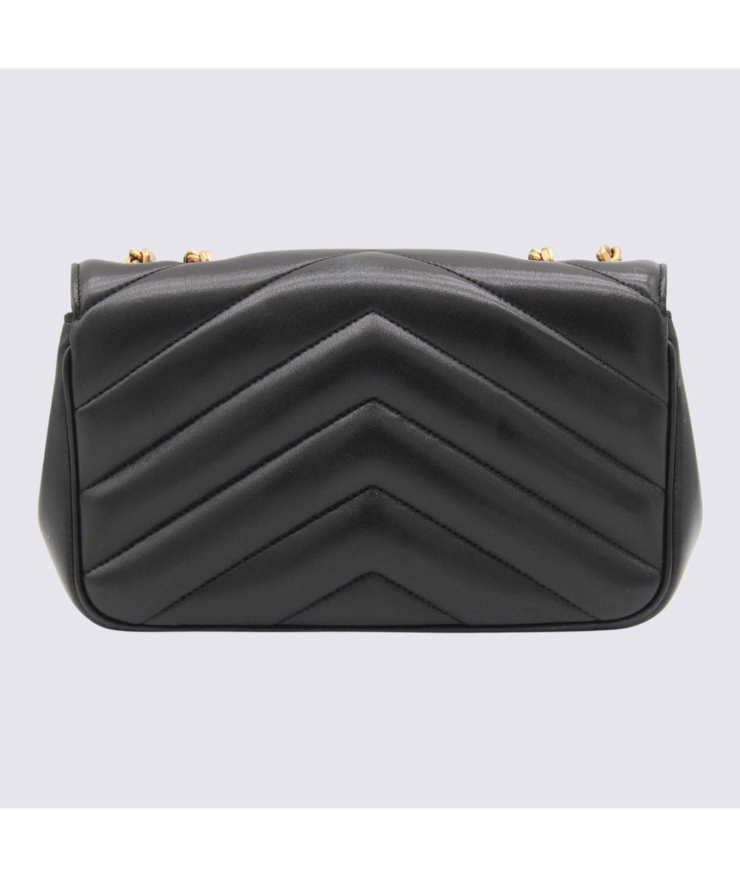 SAINT LAURENT Черная кожаная сумка через плечо, фото 3