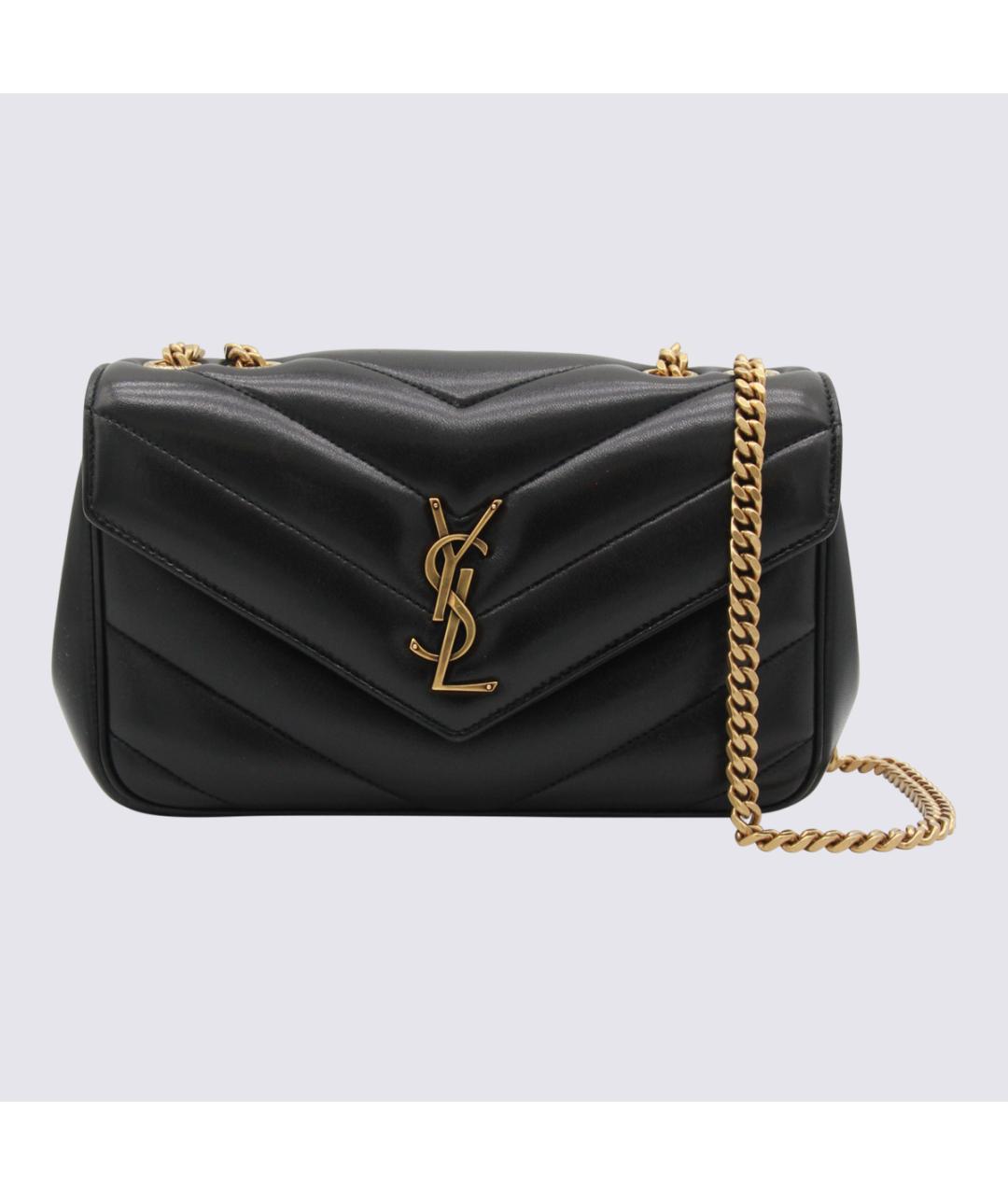 SAINT LAURENT Черная кожаная сумка через плечо, фото 5