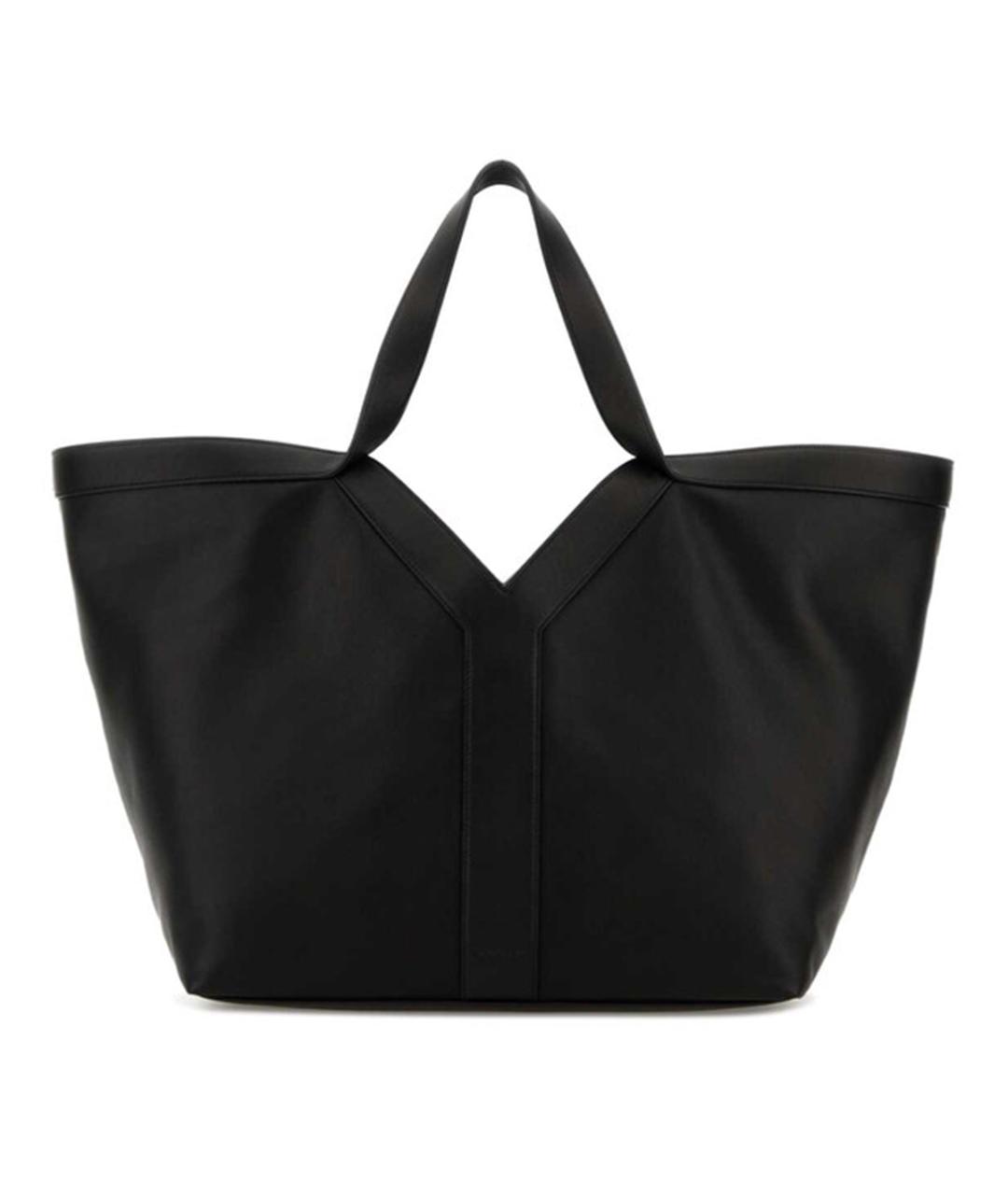 SAINT LAURENT Черная кожаная сумка тоут, фото 1