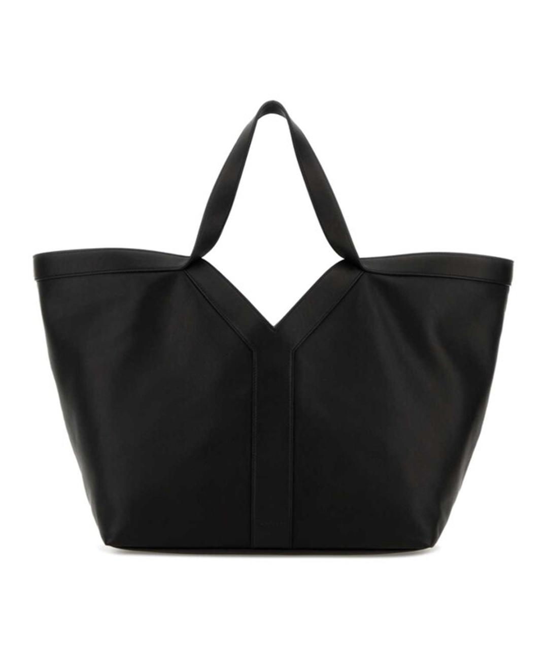 SAINT LAURENT Черная кожаная сумка тоут, фото 3