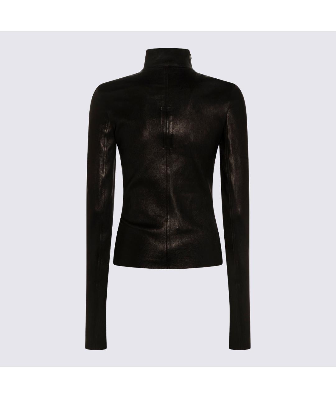 RICK OWENS Черная кожаная куртка, фото 2