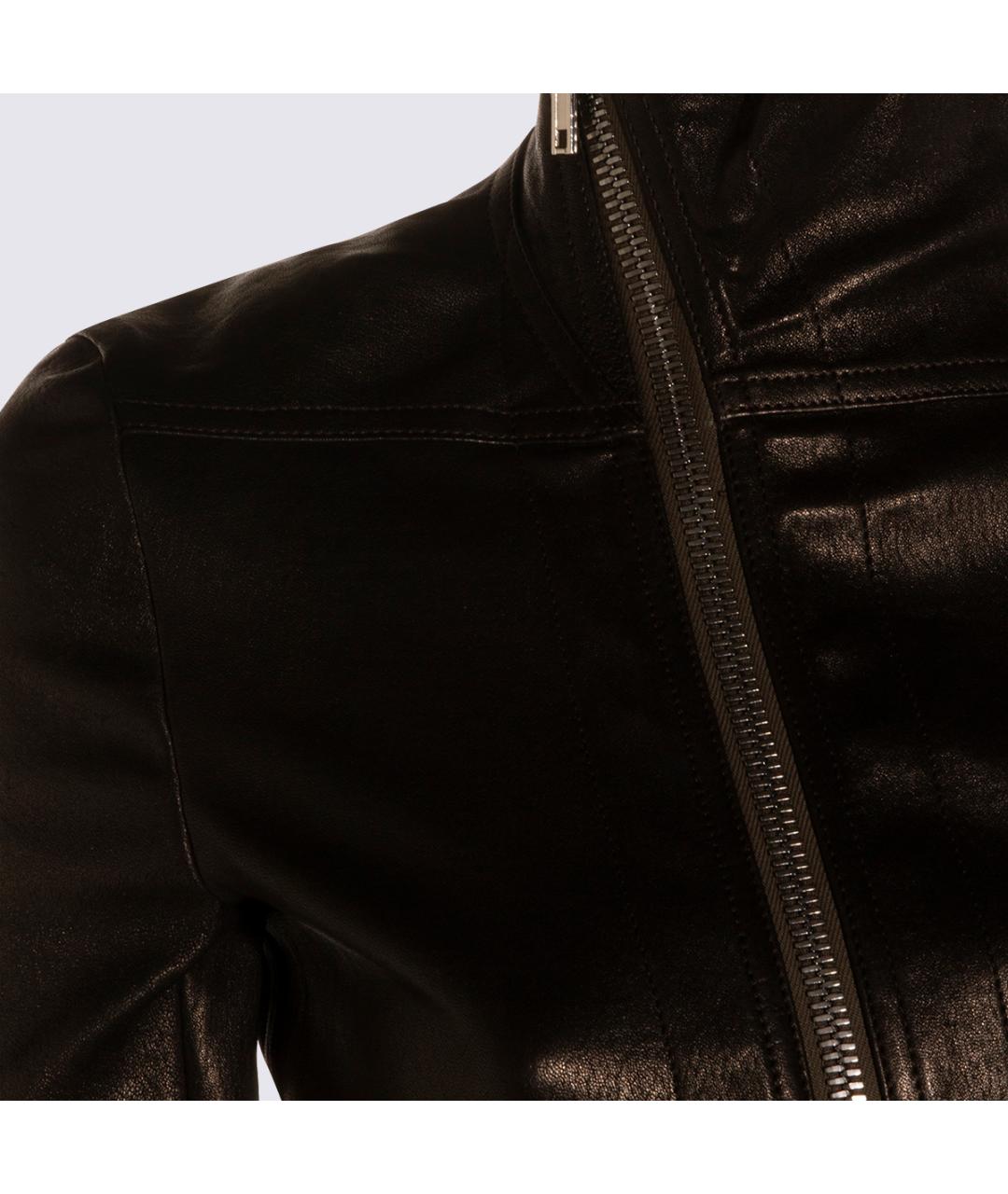 RICK OWENS Черная кожаная куртка, фото 4