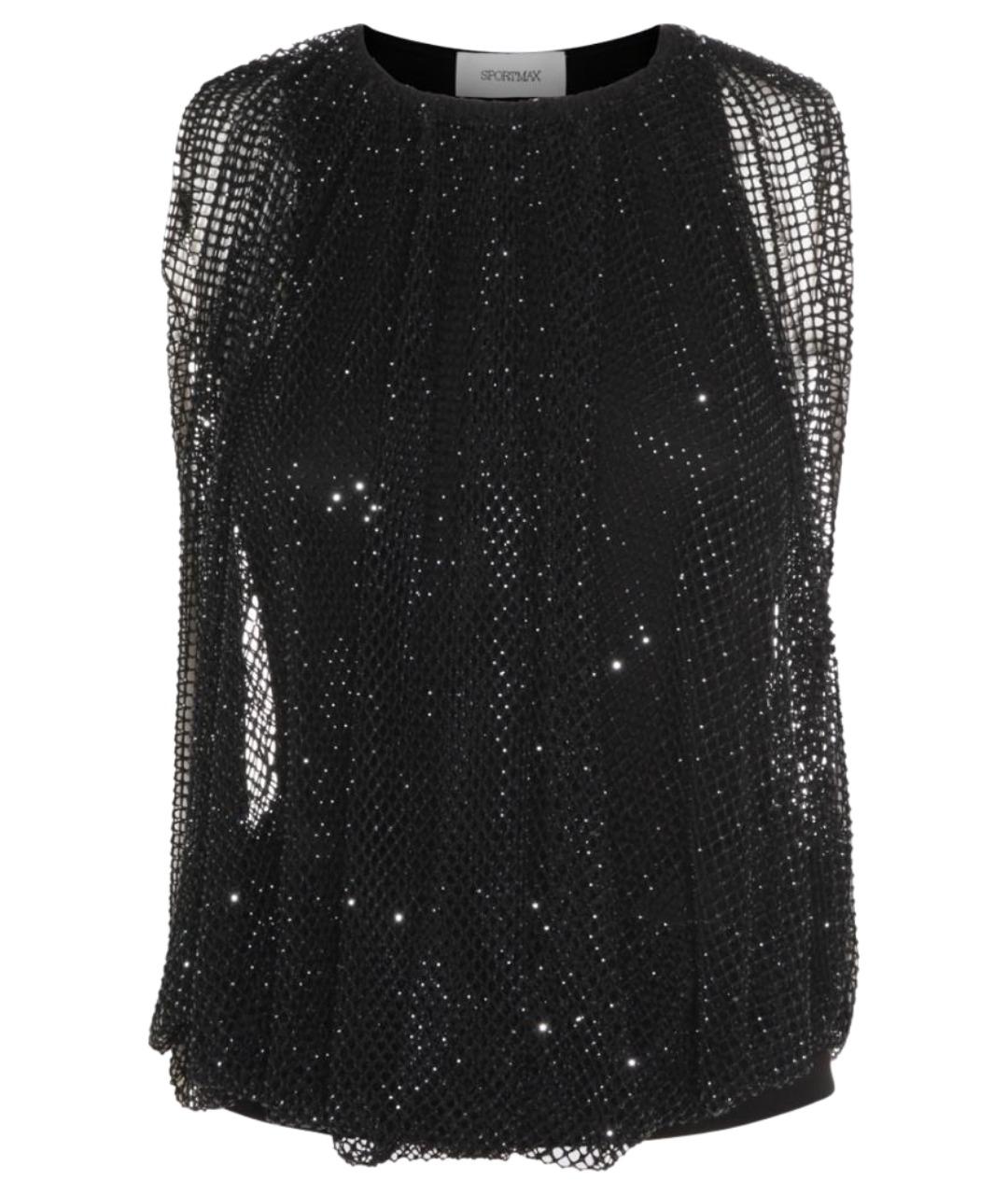 SPORTMAX Черная полиэстеровая майка, фото 1